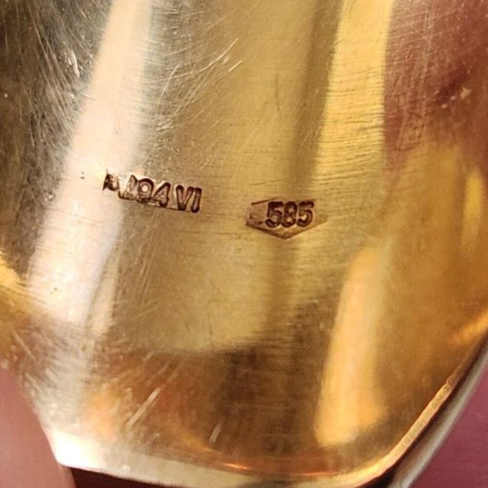 Vintage 14k Solid Gold Rectangular Signet Snake S… - image 5